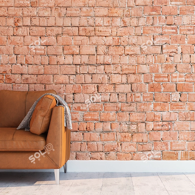 Seamless High Detail Red Brick 3D model image 2