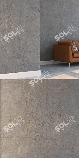 Seamless Concrete Texture Set 3D model image 3