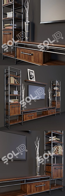 Title: Industrial Loft TV Corner 3D model image 2