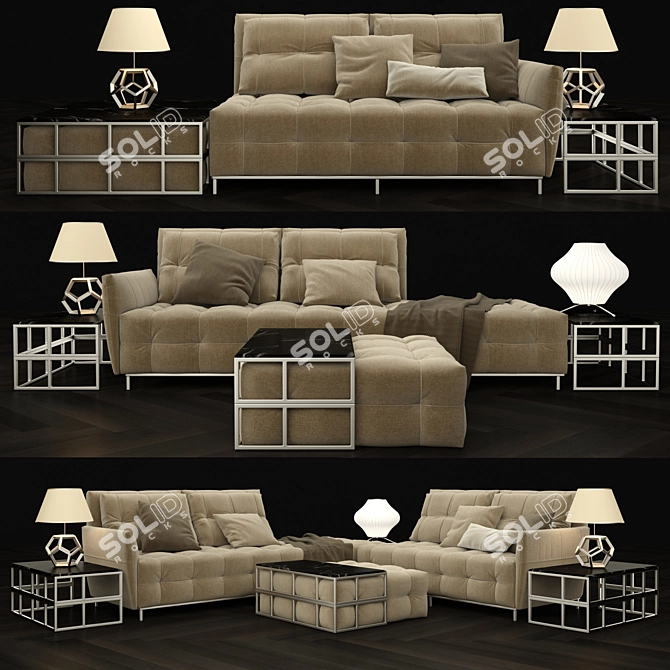 Luxury Poliform Sofa Set 3D model image 1