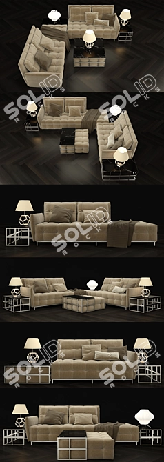 Luxury Poliform Sofa Set 3D model image 2