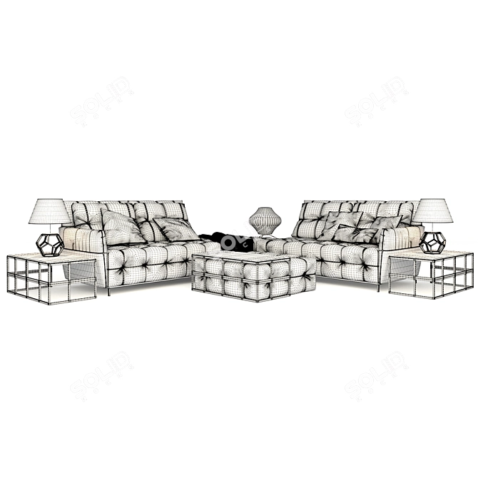 Luxury Poliform Sofa Set 3D model image 3