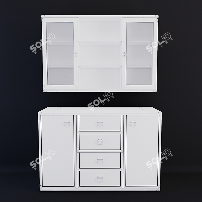 Indiana Collection: Dub Satter - Tumba & Wall Cabinet 3D model image 2