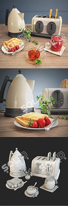 Modern Kitchen Set 3D model image 2