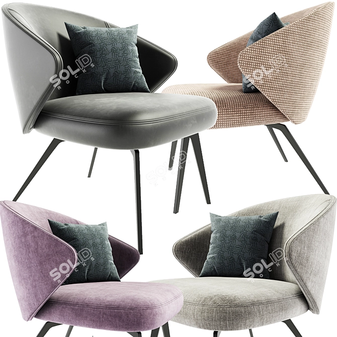 Modern Ellen Armchair with Elegant Design 3D model image 1