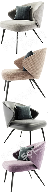 Modern Ellen Armchair with Elegant Design 3D model image 2