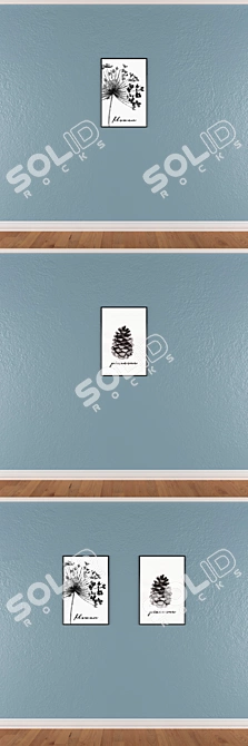 Elegant Set of Wall Paintings 3D model image 3