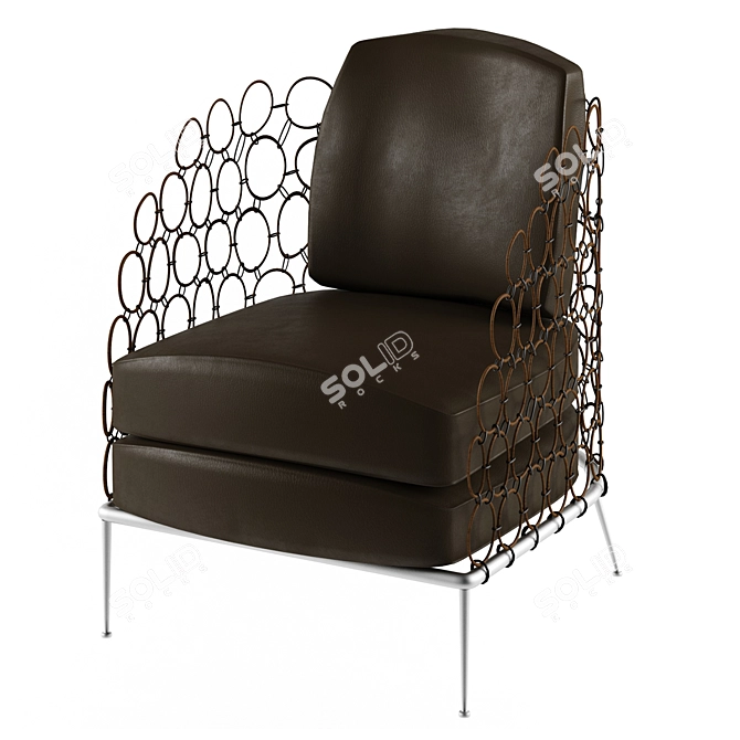 Modern Leather Armchair 3D model image 1