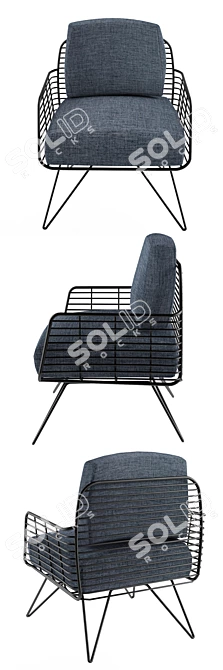 Sleek Metal Armchair - Modern Design 3D model image 2