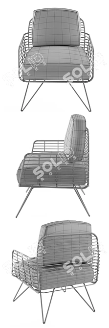 Sleek Metal Armchair - Modern Design 3D model image 3