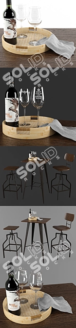 Signal Retto Bar Table Set 3D model image 2