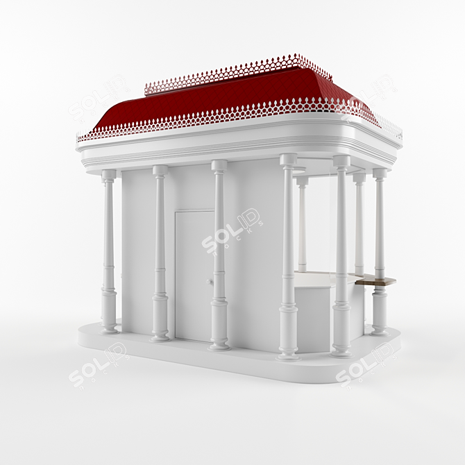 Moscow Kiosk: Authentic Russian Vibes 3D model image 3