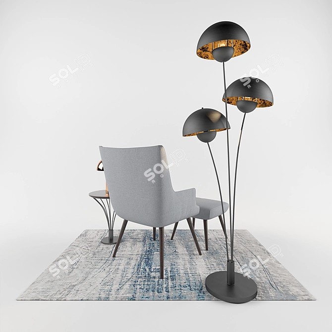 Cozy Reading Room Set 3D model image 2