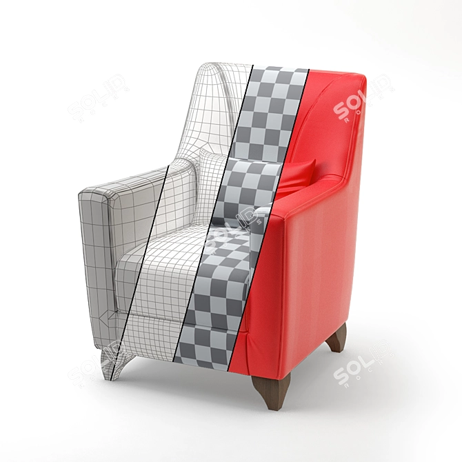 Kanzas Armchair: Comfortable and Stylish 3D model image 2