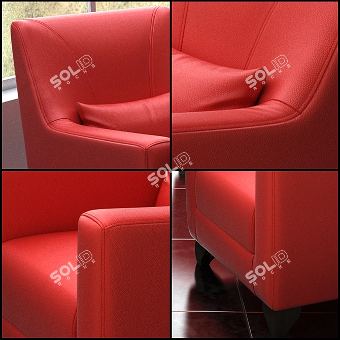 Kanzas Armchair: Comfortable and Stylish 3D model image 3