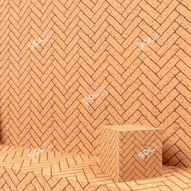 Seamless Decorative Brick Texture 3D model image 1