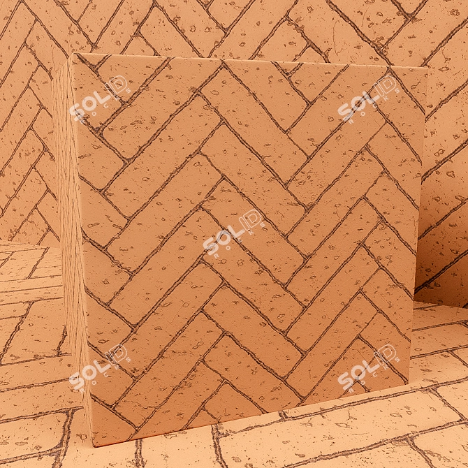 Seamless Decorative Brick Texture 3D model image 2