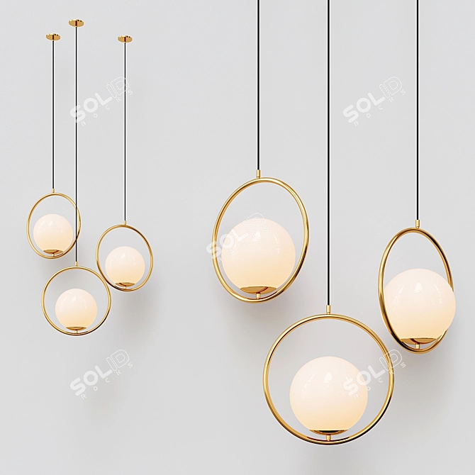 Modern Industrial Hico Round Pendant 3D model image 1