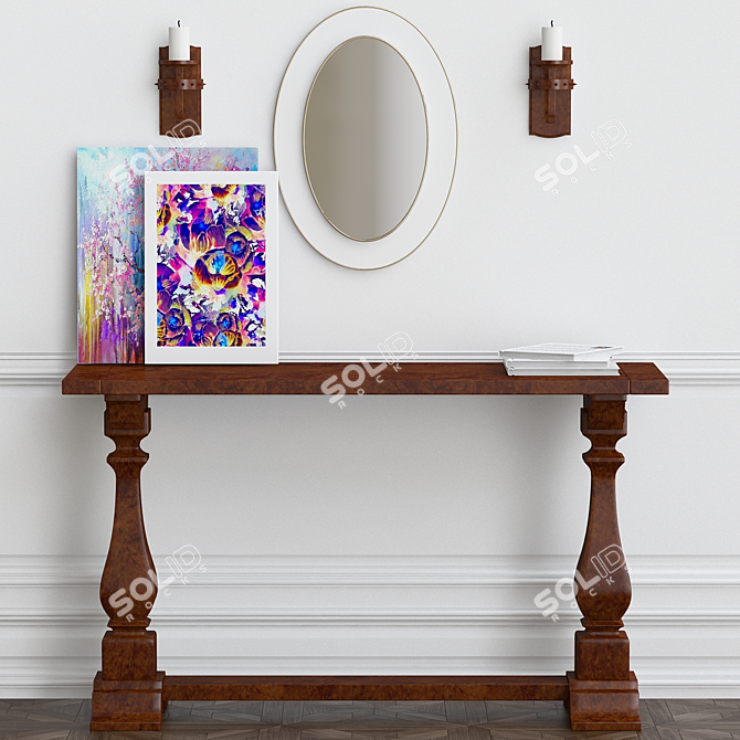 Elegant Adrienne Console Table 3D model image 1