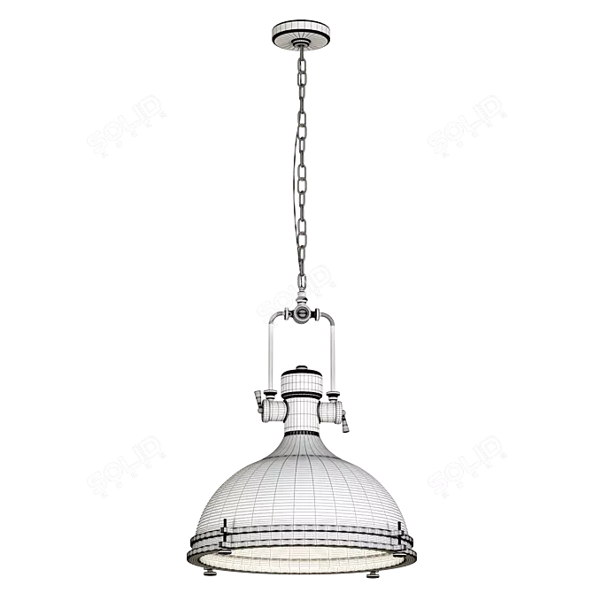 Elegant Black Pendant Lamp 3D model image 3