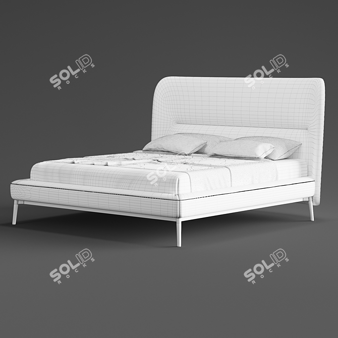 Luxury GALILEO Bed: Elegant & Ergonomic 3D model image 2