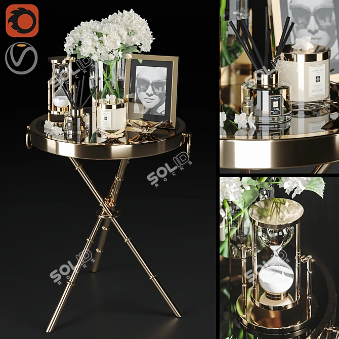 Golden Glam Decor Set 10 3D model image 1