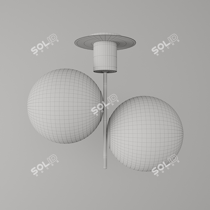 Bohrer 2-Light Flush Mount 3D model image 3