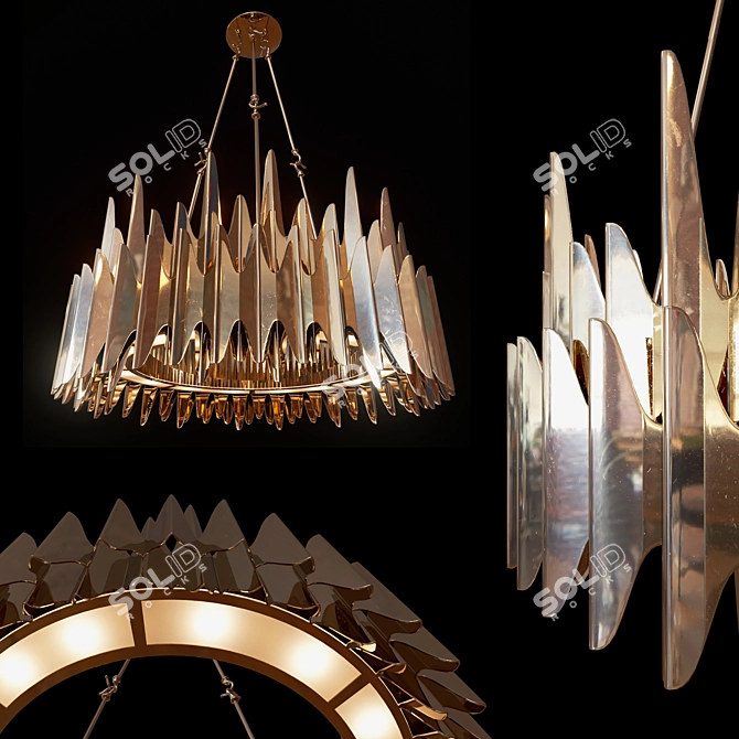 Luxury Vintage-Inspired Chandelier: Palermo 3D model image 1