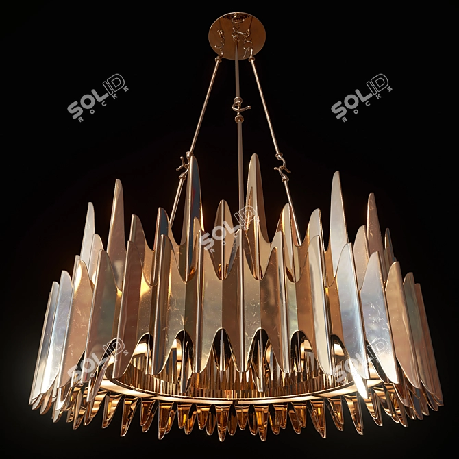 Luxury Vintage-Inspired Chandelier: Palermo 3D model image 2