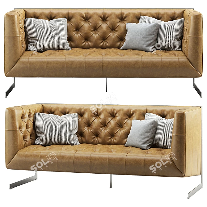 Sleek and Stylish Sunpan Viper Loveseat 3D model image 1