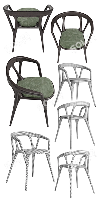 Savanna Modern Dining Chair 3D model image 2