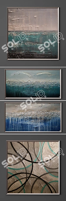 Modern Art Collection - Set of 6 Paintings 3D model image 2