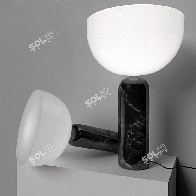 Elegant Balance: Kizu Black Marble Lamp 3D model image 1