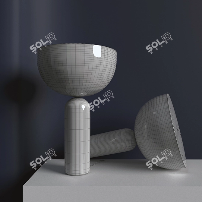 Elegant Balance: Kizu Black Marble Lamp 3D model image 3