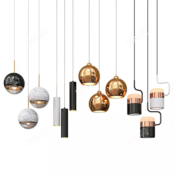  Modern Pendant Lights Collection 2 3D model image 1