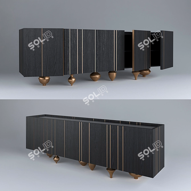 Sleek Black Chest: IL PEZZO Mancante 3D model image 1