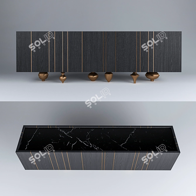 Sleek Black Chest: IL PEZZO Mancante 3D model image 2