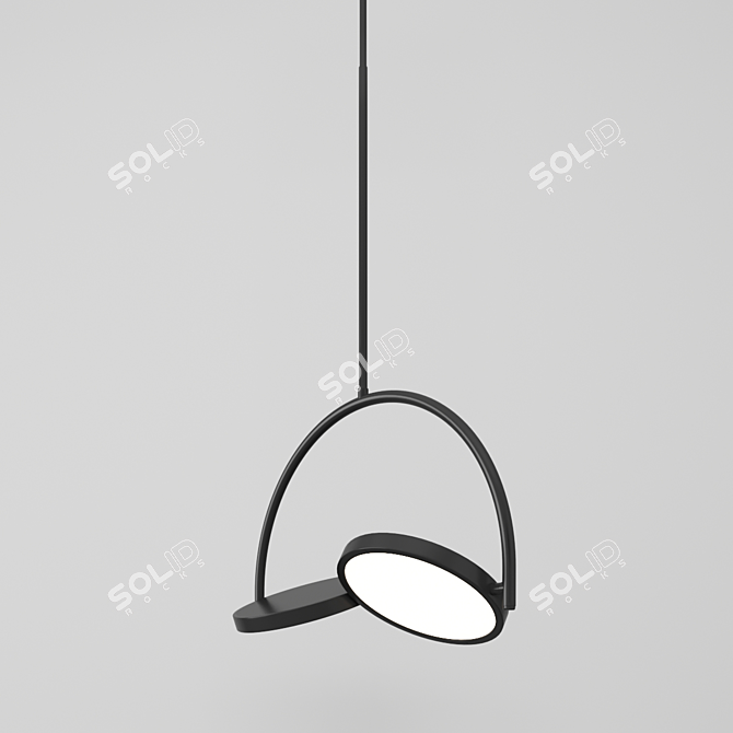 Elegant In-Circles Pendant 3D model image 1