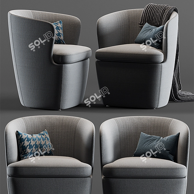 Modern Atelier Armchair by MisuraEmme 3D model image 1