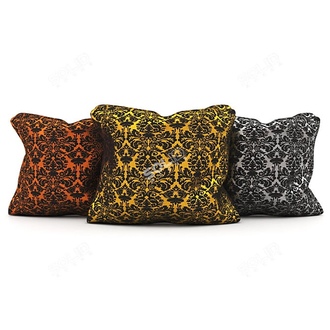 Elegant Bliss: Decorative Pillows 3D model image 1