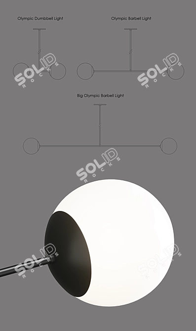 Olympic Steel Lighting Collection 3D model image 2