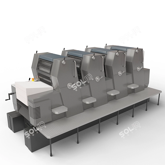 Heidelberg 4-Color Offset Printer 3D model image 2