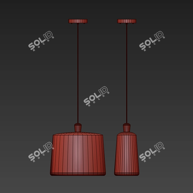 Minimalist Clay Pendant Lamp 3D model image 2