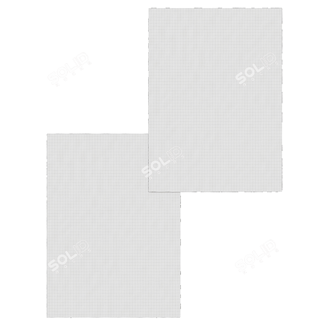 Modern Silver & Grey Boston Rug 3D model image 3