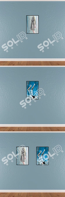 Versatile Set: 2 Wall Paintings & 4 Frame Options 3D model image 3