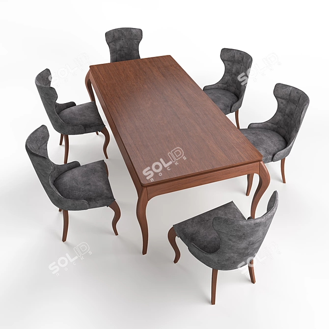 TurboSmooth Vanessa Chair and Table 3D model image 2