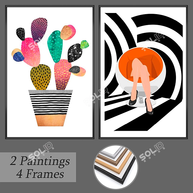 Versatile Wall Art Set - No. 442 3D model image 1