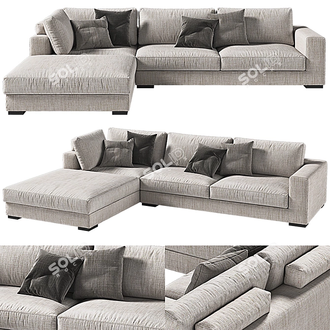 Sleek Swing Sofa: Modern & Spacious 3D model image 1