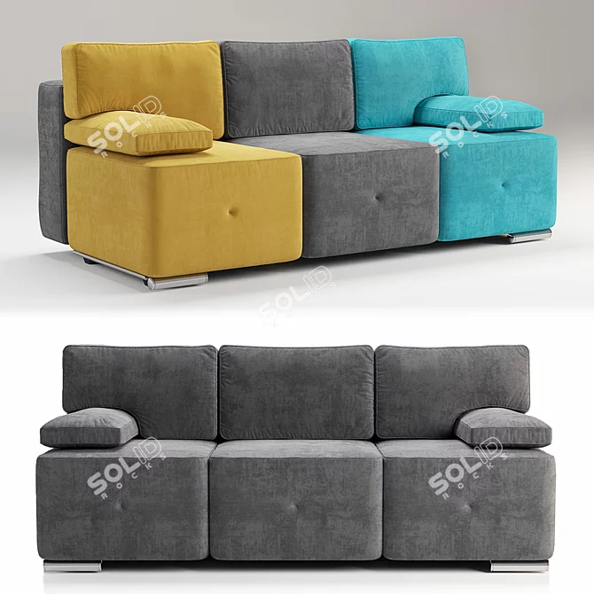 Funky Luna Sofa: The Perfect Blend of Comfort and Style 3D model image 1