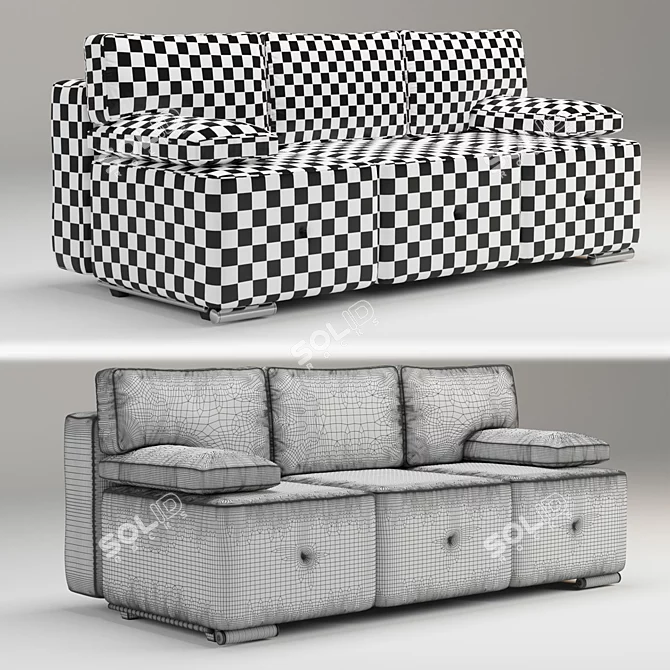 Funky Luna Sofa: The Perfect Blend of Comfort and Style 3D model image 3